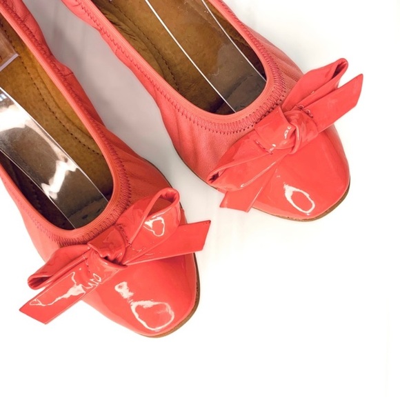 RARE MIZ MOOZ LEATHER FLATS PINK BIG LEATHER BOW BALLERINA SHOES WOMEN SIZE 8M - Picture 2 of 2